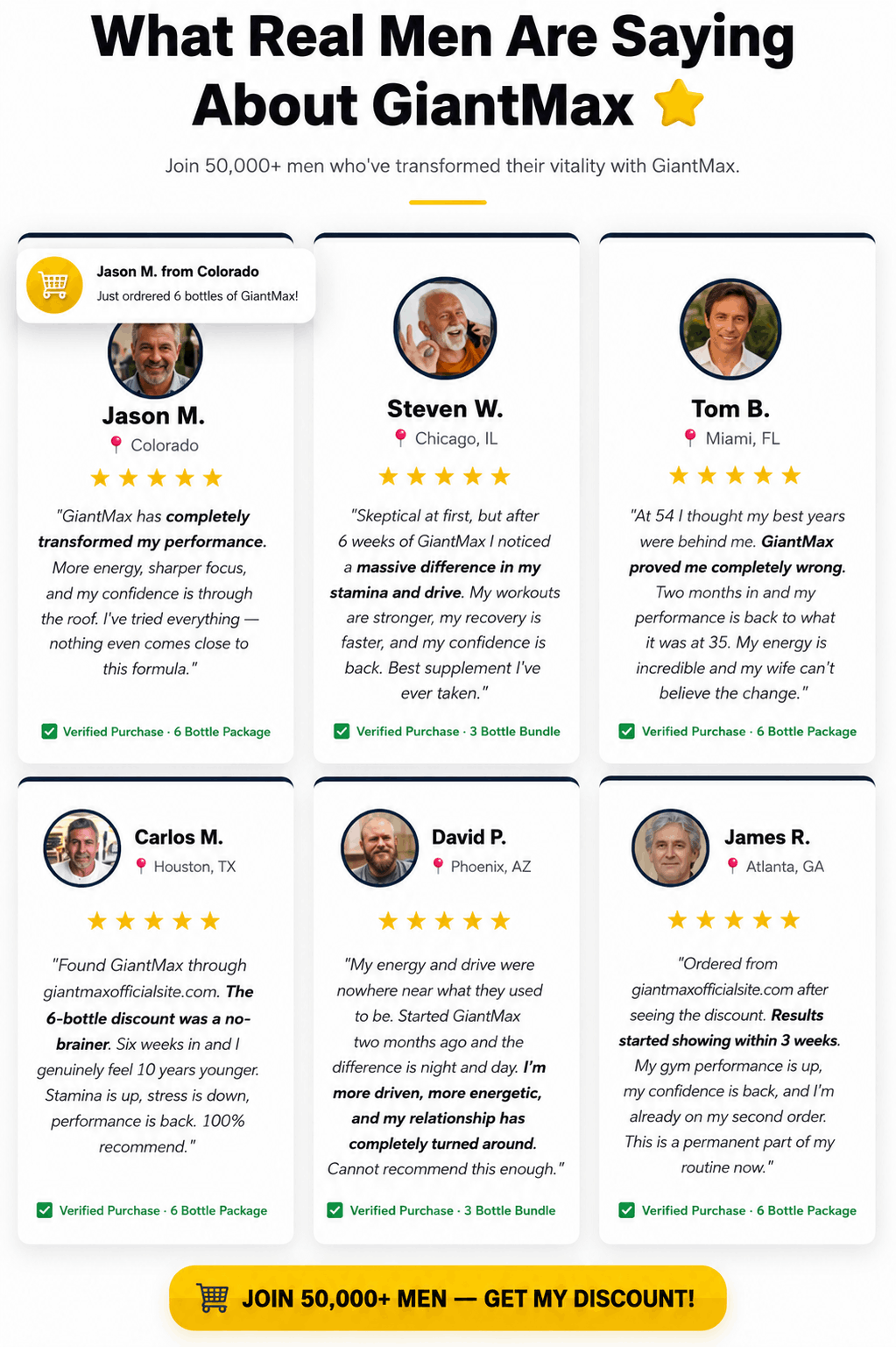 GiantMax customer feedback shown on the official store